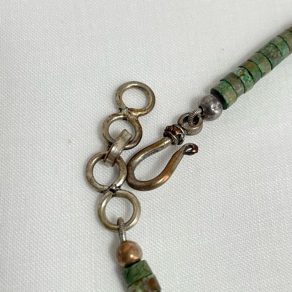 Turquoise and Antique Ethiopian silver necklace - Picture 4 of 5